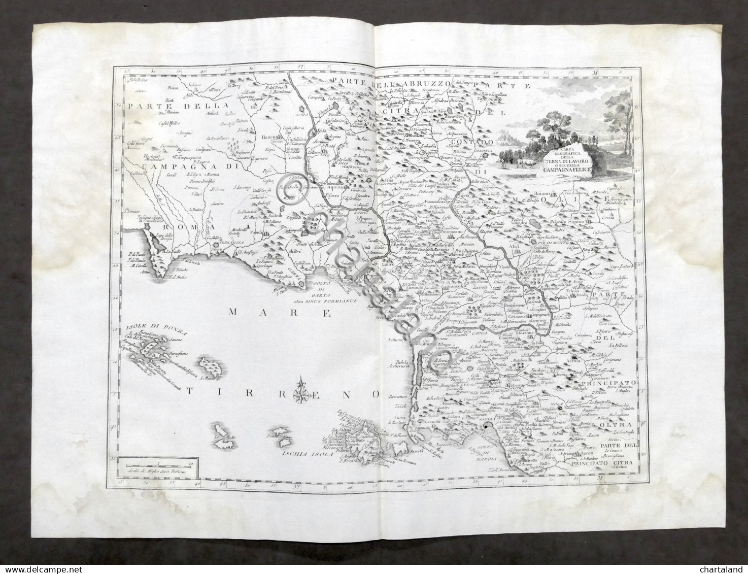 Carta Geografica Della Terra Di Lavoro - Campagna Felice - Albrizzi 1730 Ca. - Altri & Non Classificati