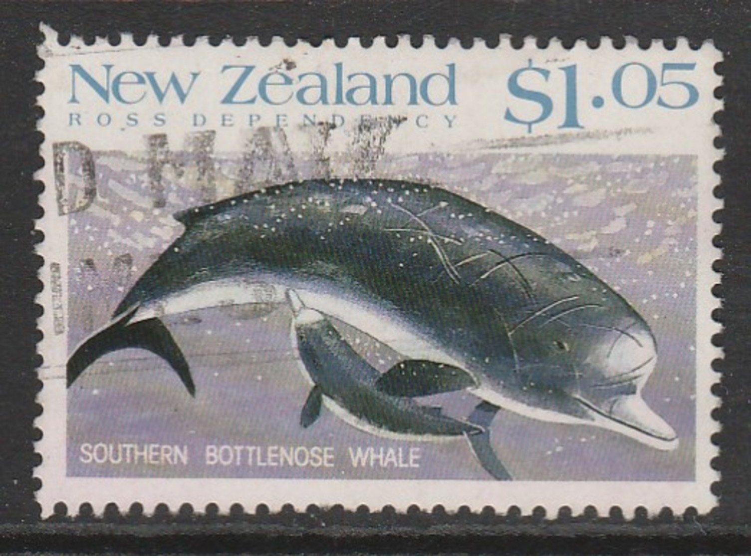 New Zealand 1988 Whales 1.05 $	 Multicoloured SW 1081 O Used - Oblitérés