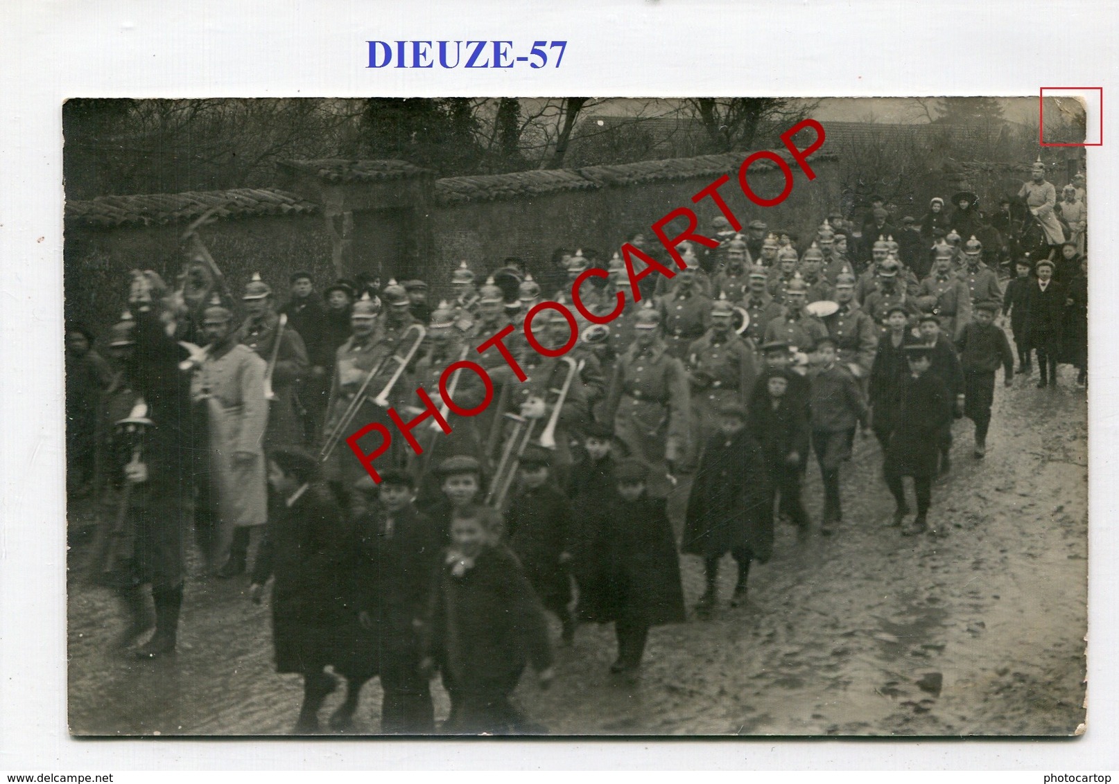 DIEUZE-Parade-Musique-1911-CARTE PHOTO-France-57-militaria- - Dieuze