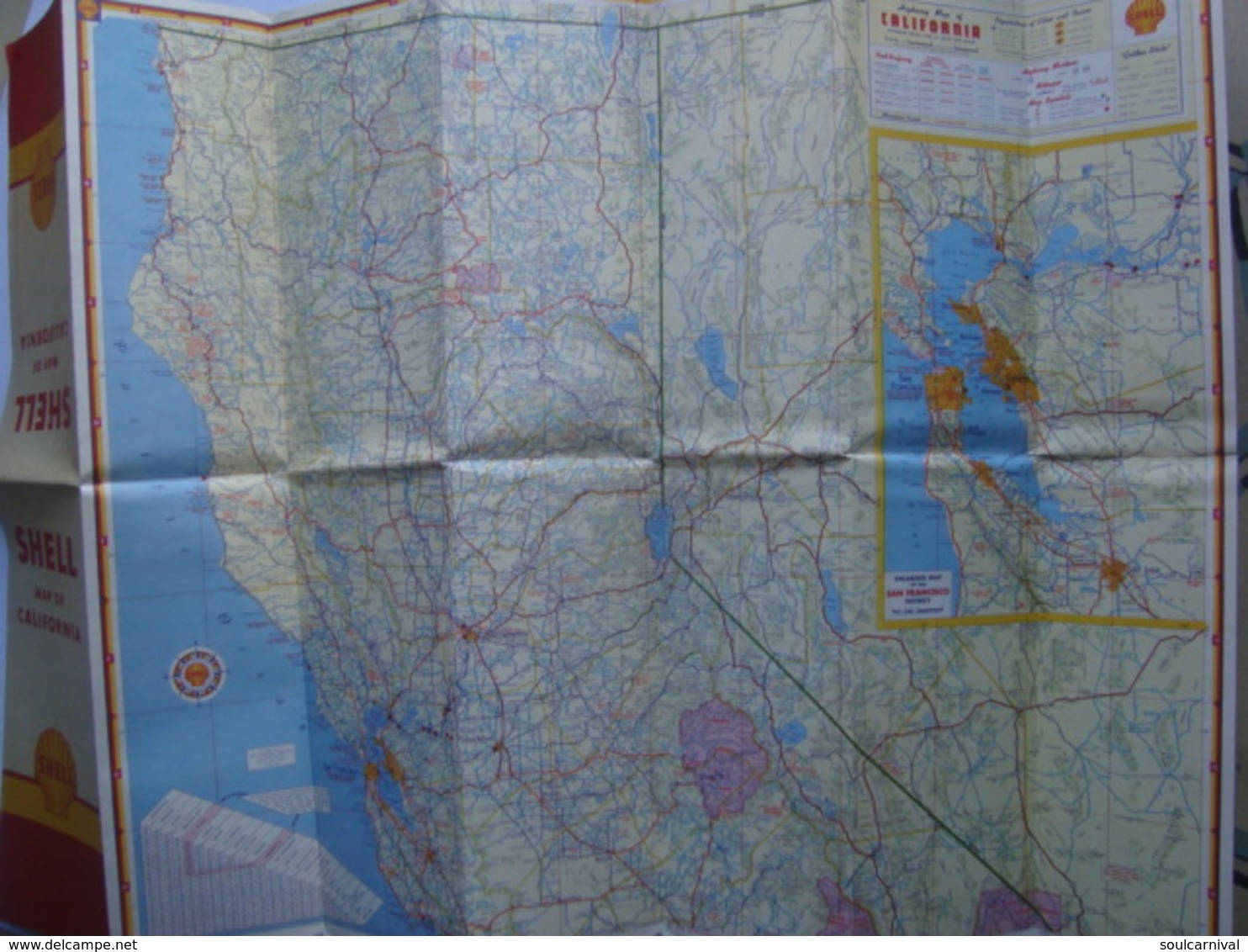 SHELL. MAP OF CALIFORNIA - USA, 50s. - Other & Unclassified