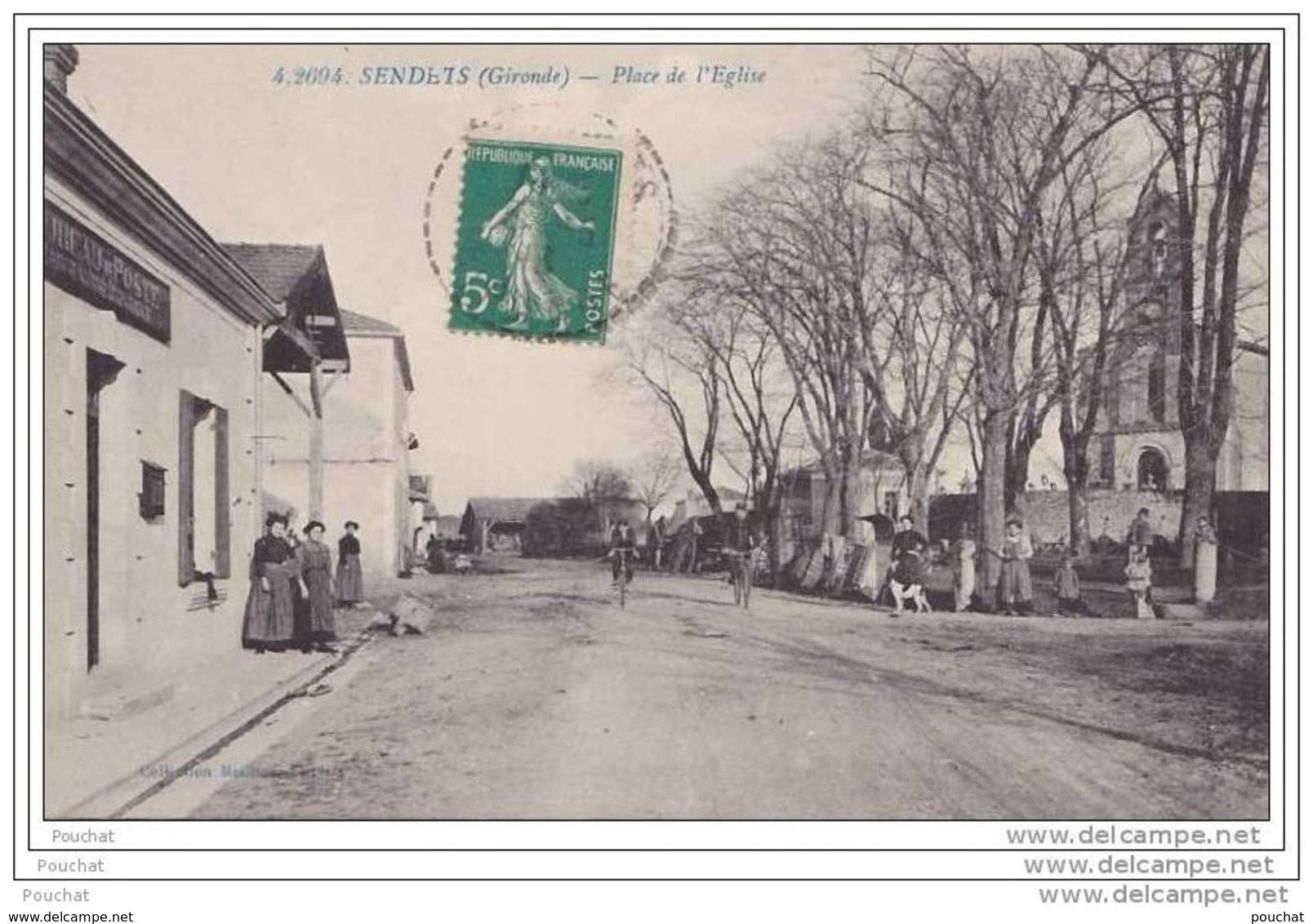 33) Sendets.- (Gironde) Place De L ' Eglise - (belle Animation - Bureau De Poste) - Autres & Non Classés