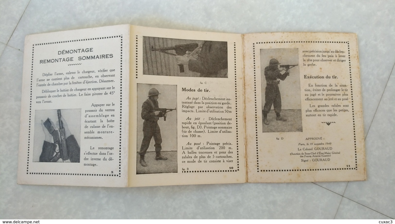 Militaire -guide Techinique Du Pistolet-mitrailleur De 9 Mm M.A.T Modèle 1949 - Other Plans