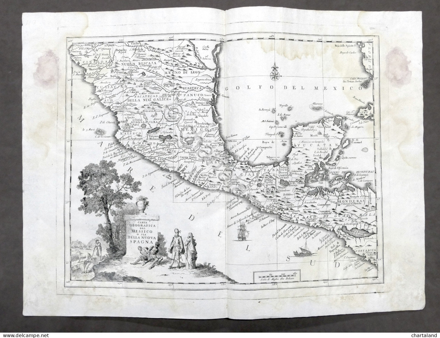 Carta Geografica Del Messico O Sia Della Nuova Spagna - Albrizzi 1730 Ca. - Altri & Non Classificati