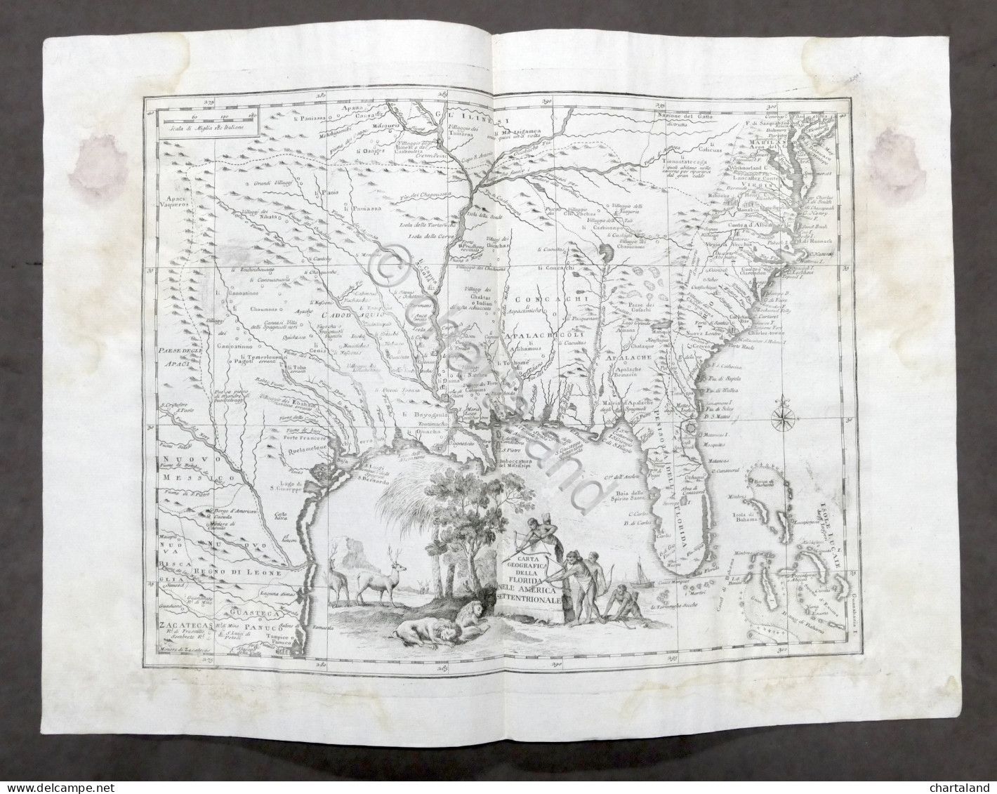 Carta Geografica Della Florida Nell’America Settentrionale - Albrizzi 1730 Ca. - Altri & Non Classificati