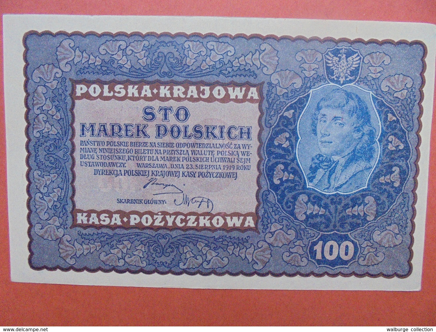 POLOGNE 100 ZLOTY 1919 PEU CIRCULER-TRES BONNE QUALITE (B.1) - Polonia