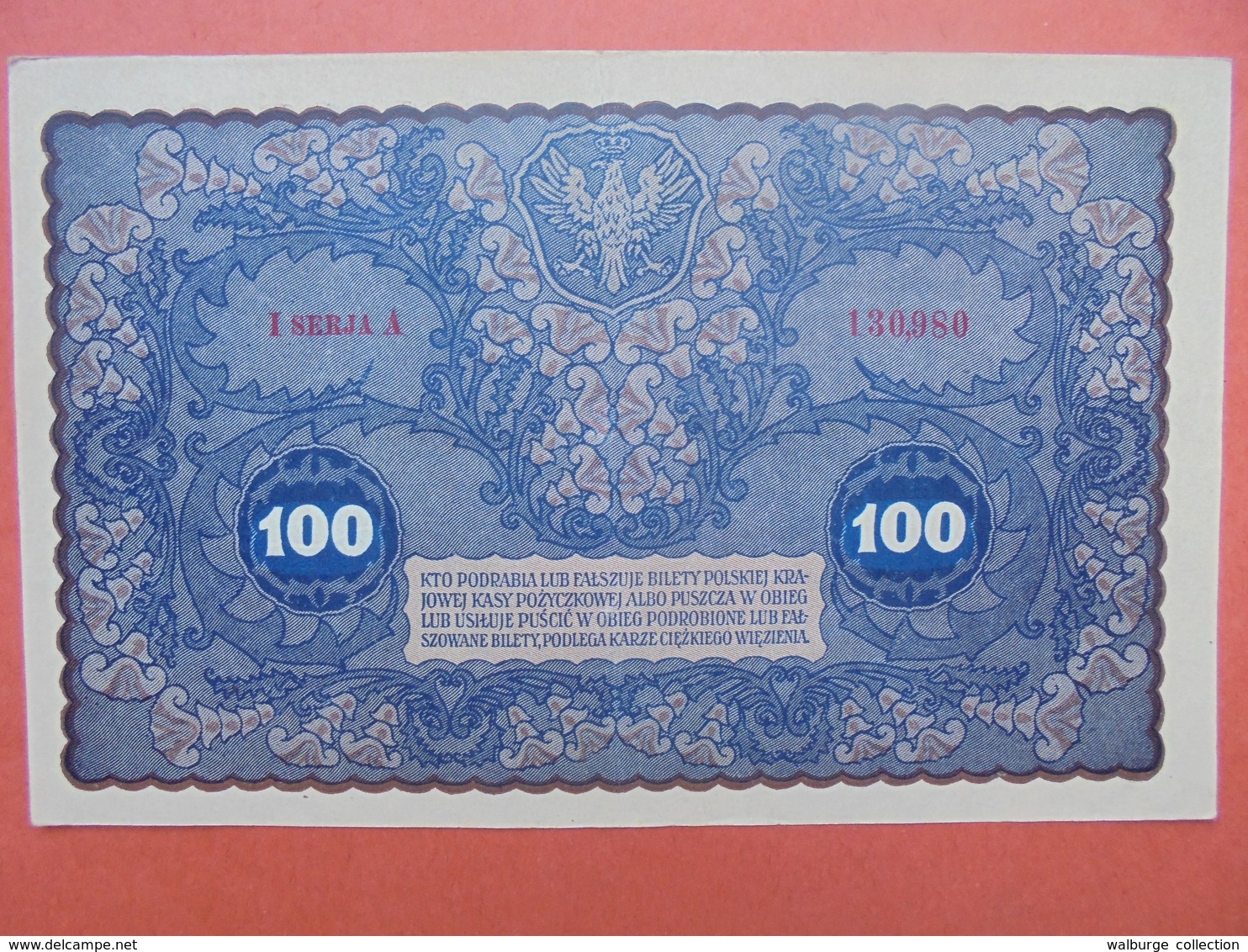 POLOGNE 100 ZLOTY 1919 PEU CIRCULER-TRES BONNE QUALITE (B.1) - Polonia