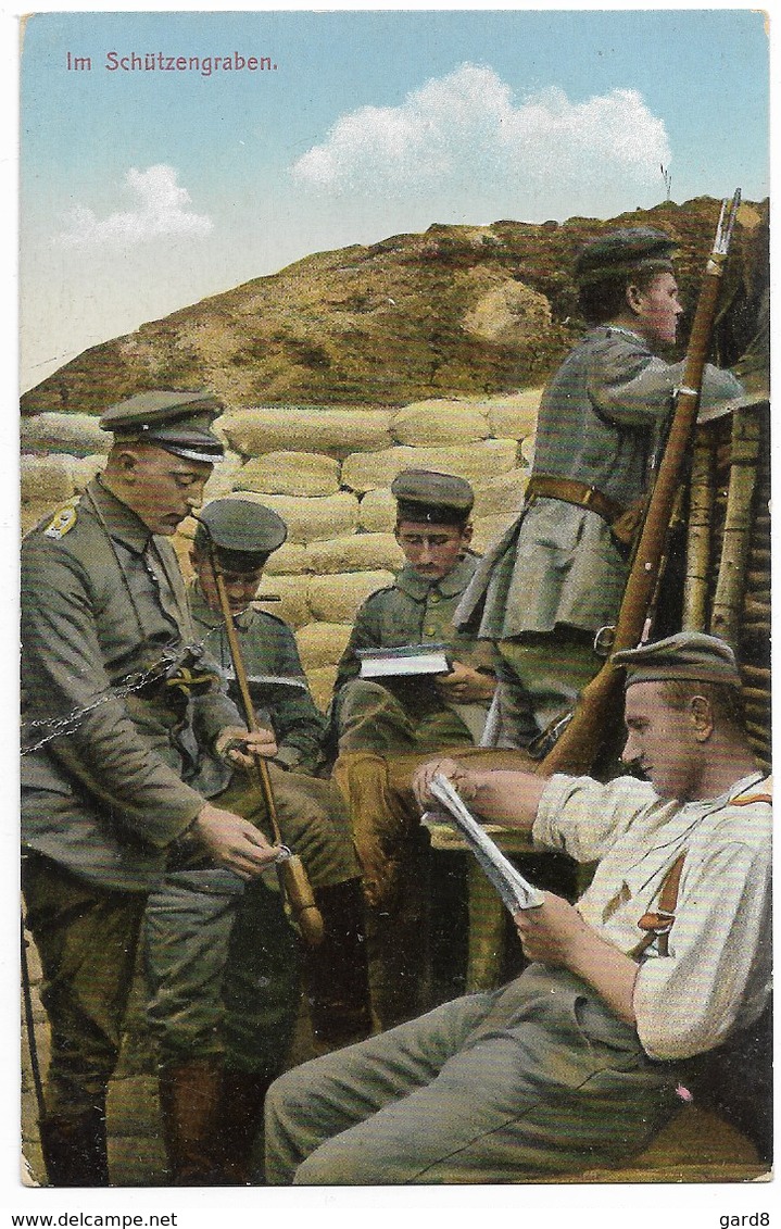 Tranchée Avec Soldats Allemands  - Schützengraben  - WWI - War 1914-18