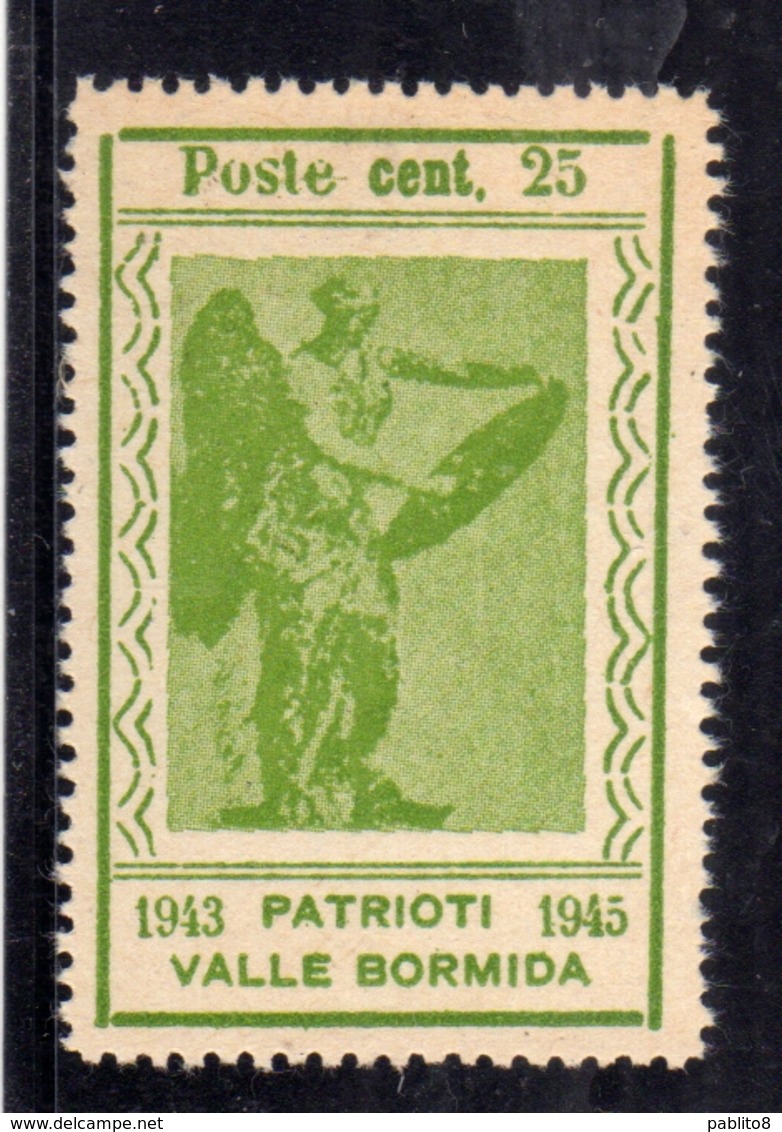 CLN VALLE BORMIDA PERSEO E VITTORIA 1945  CENT. 25c SENZA GOMMA NO GUM ISSUE - Nationales Befreiungskomitee