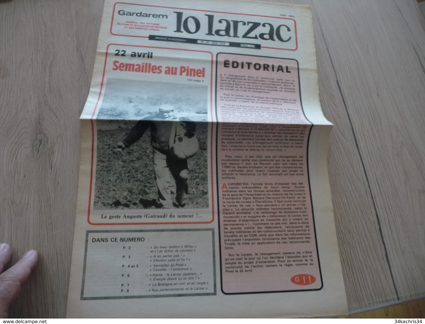 Journal Larzac Défense Du Larzac Gardarem  Lo Larzac N°33 Mai 1978 - Languedoc-Roussillon