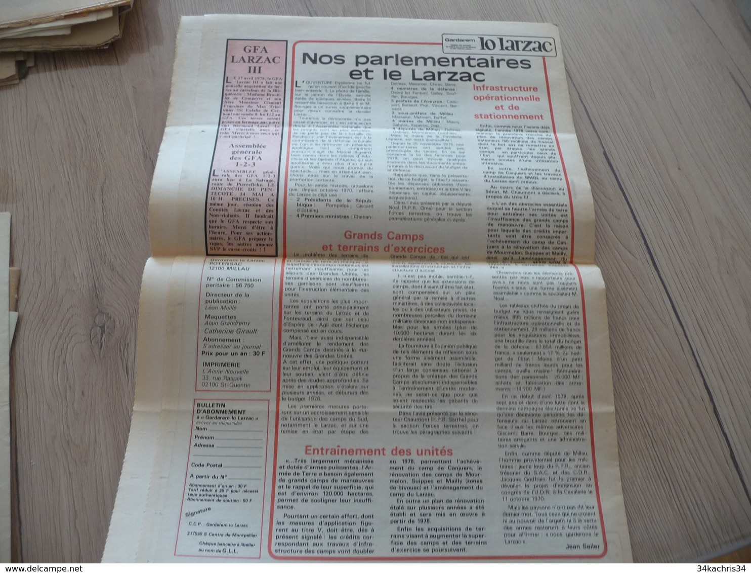 Journal Larzac Défense Du Larzac Gardarem  Lo Larzac N°33 Mai 1978 - Languedoc-Roussillon