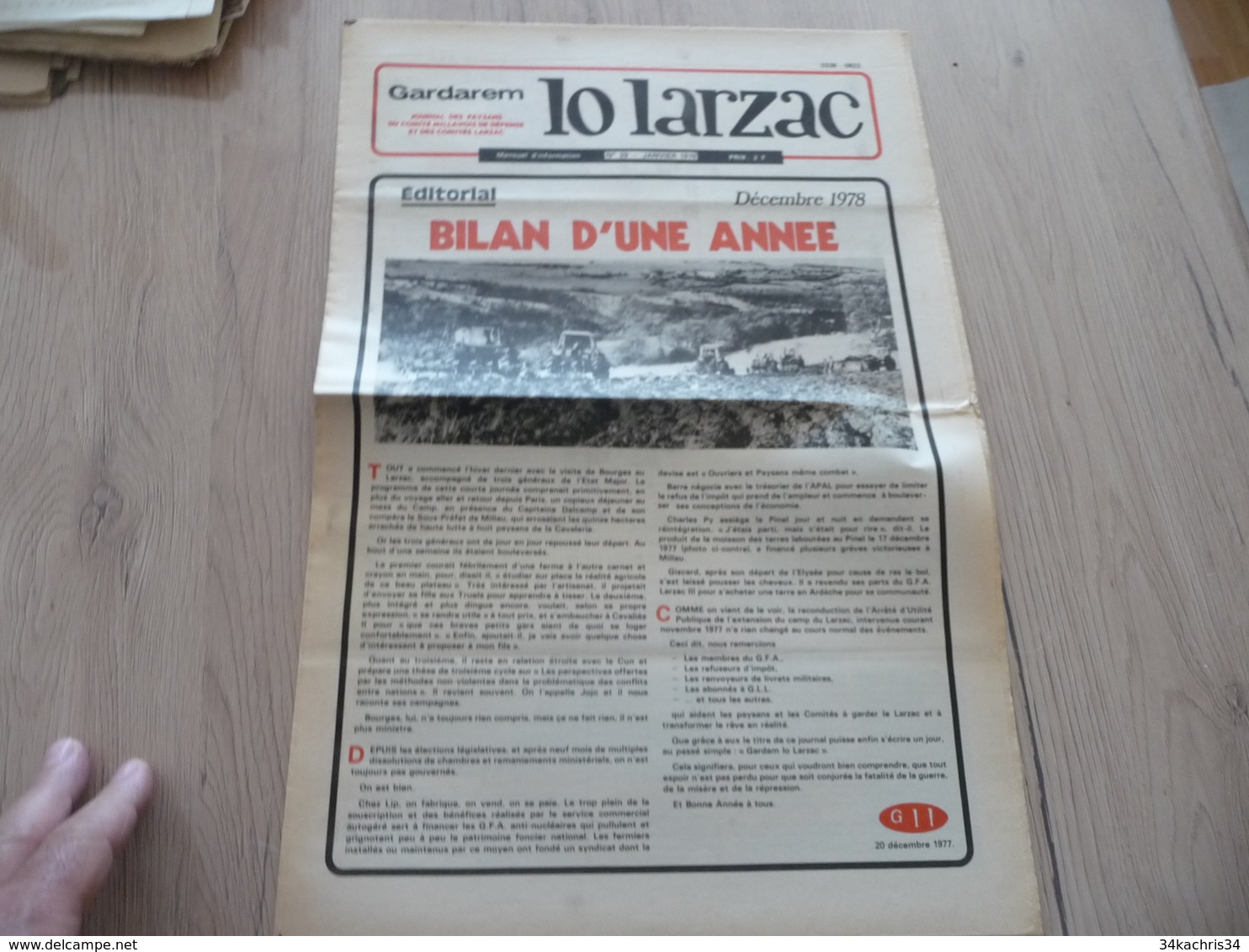 Journal Larzac Défense Du Larzac Gardarem  Lo Larzac N°29 Janvier 1978 - Languedoc-Roussillon
