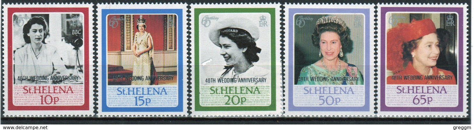 St Helena 1987 Set Of Stamps To Celebrate 40th Wedding Anniversary Of Queen Elizabeth. - Isla Sta Helena