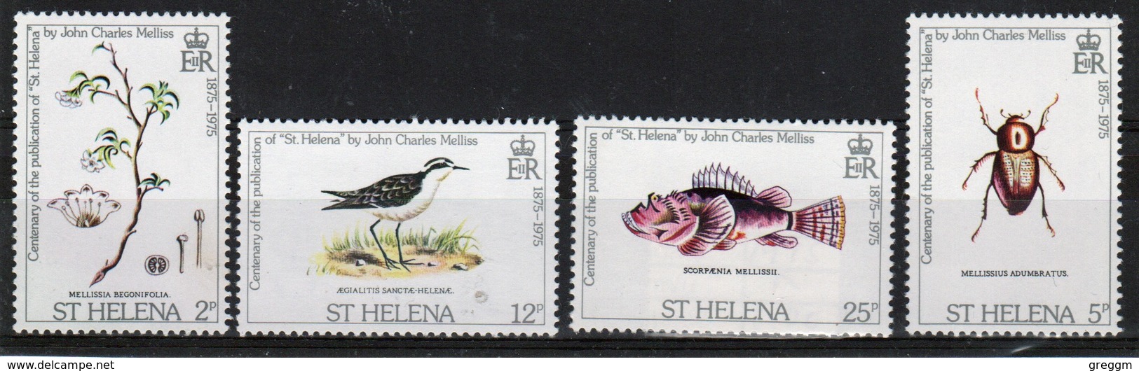 St Helena 1975 Set Of Stamps To Celebrate Centenary Of The Publication Of The Book St Helena. - Saint Helena Island