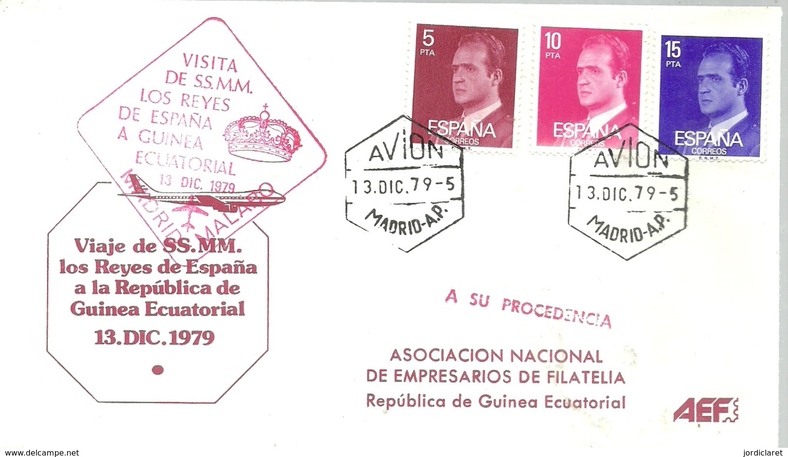 MATASELLOS  VUELO 1979  MADRID   MALABO - Cartas & Documentos