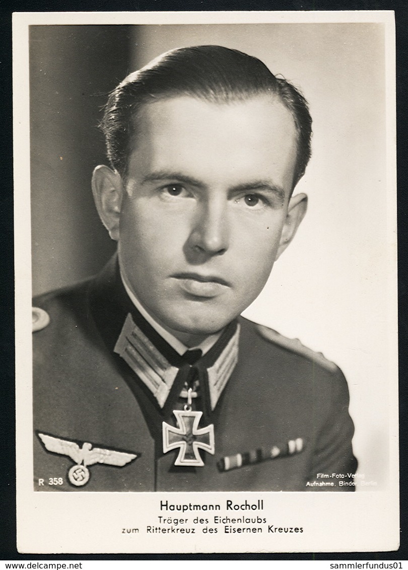 Foto AK/CP Ritterkreuzträger Rolf Rocholl   Ungel/uncirc.1933-45  Erhaltung/Cond. 1-/2  Nr. 00831 - Oorlog 1939-45