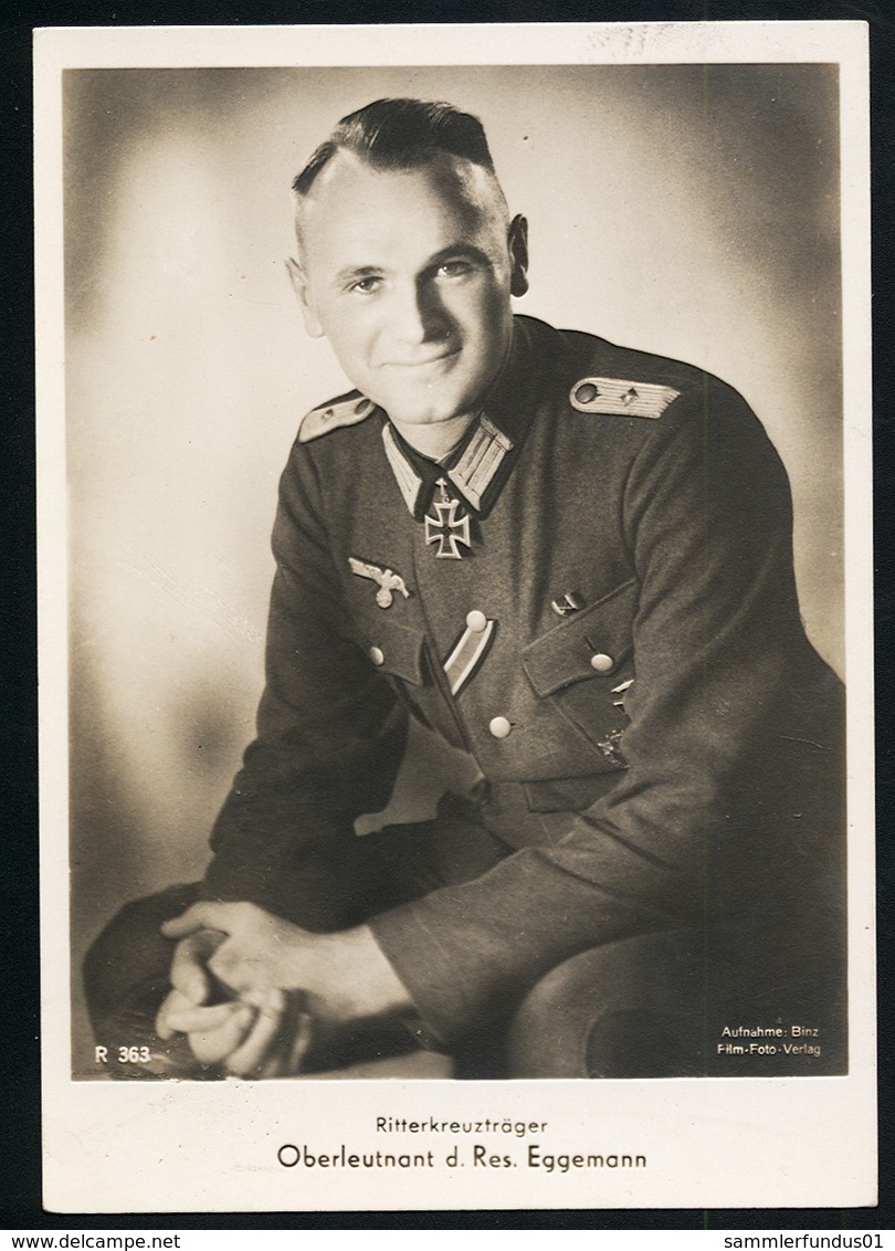 Foto AK/CP Ritterkreuzträger Walter Eggemann   Ungel/uncirc.1933-45  Erhaltung/Cond. 1-/2  Nr. 00832 - Weltkrieg 1939-45