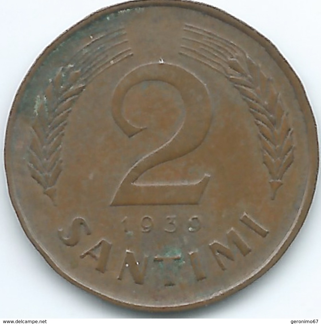 Latvia - 1st Republic - 2 Santimi - 1939 (KM11) - Lettonie