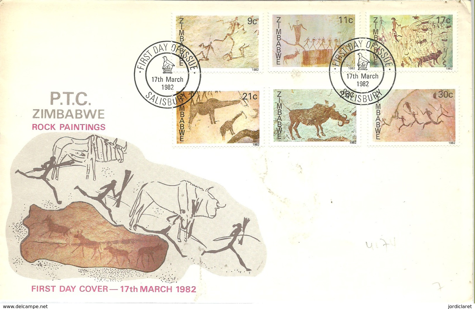 FDC 1982 ZIMBAUWE - Prehistoria