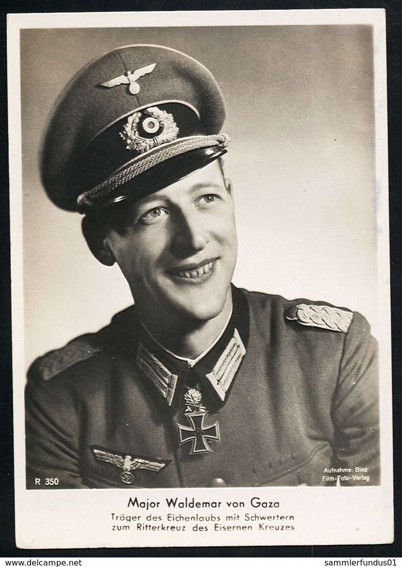 Foto AK/CP Ritterkreuzträger  Major Waldemar Von Gaza  Ungel/uncirc.1933-45  Erhaltung/Cond. 2-  Nr. 00841 - War 1939-45