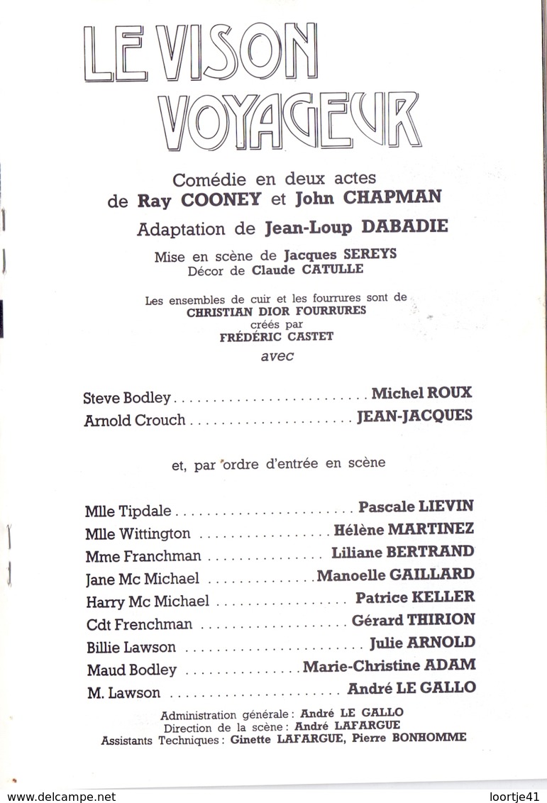 Programma Programme - Théatre - Galas Karsenty Herbert - Le Vison Voyageur - 1983 - 1984 - Programmes