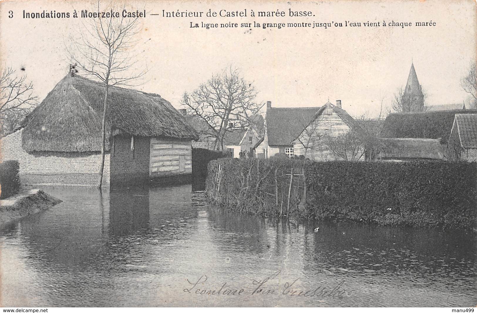 Inondations à Moerzeke Castel - Intérieur De Castel à Marrée Basse - Hamme