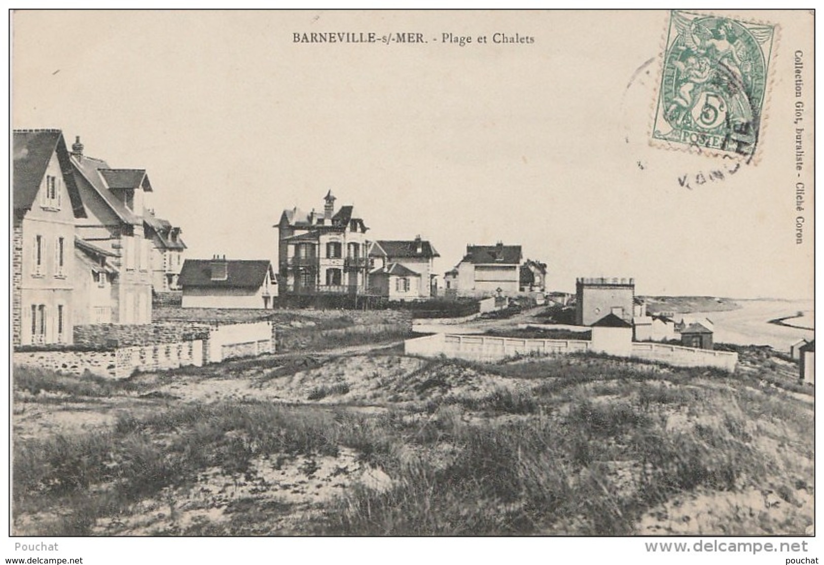 K12- 50) BARNEVILLE  SUR MER (MANCHE) PLAGE ET CHLETS - Barneville