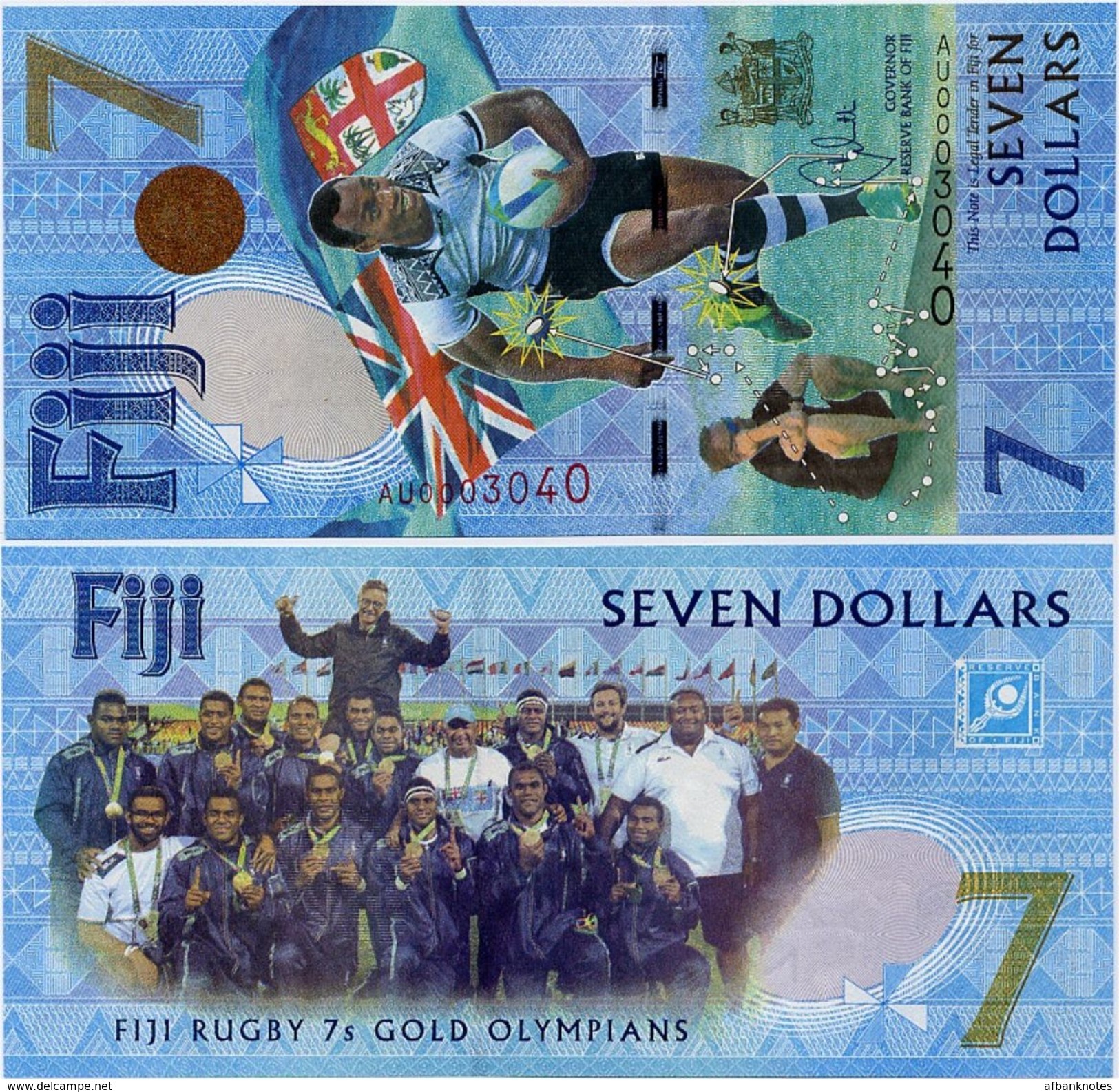 FIJI       7 Dollars       Comm.       P-New        ND (2017)        UNC  [ WITH FOLDER ] - Fiji