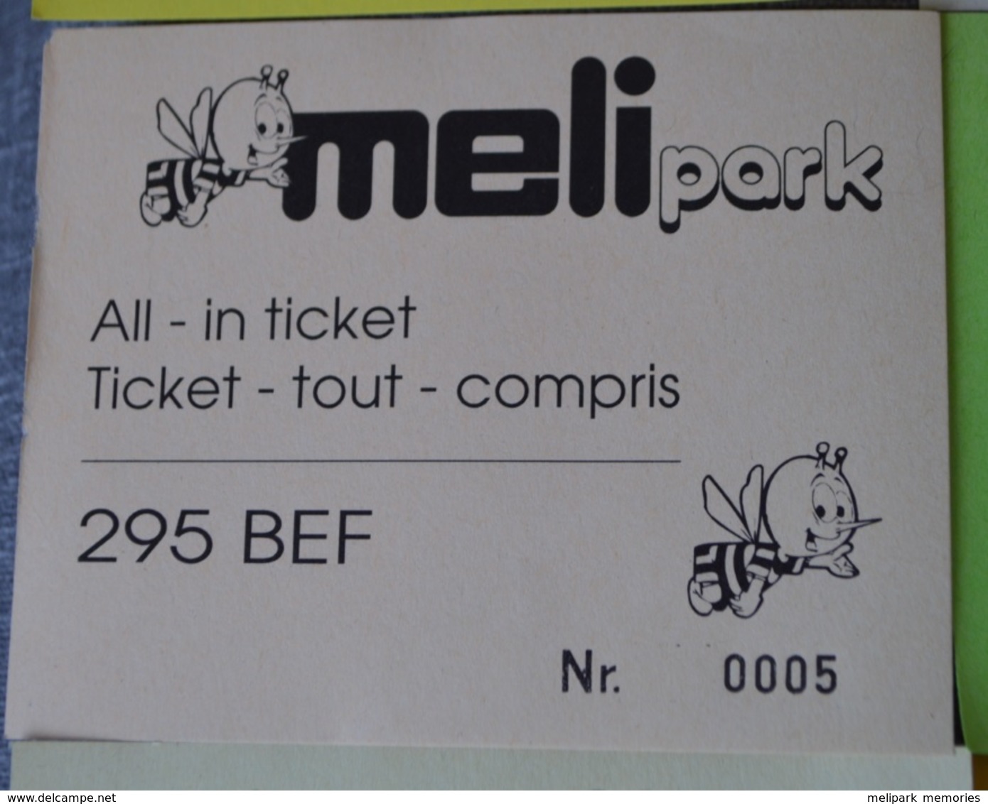 Lot De 10 Tickets D'entrée MELI PARK (années '90) / 10 MELI PARK Tickets (jaar 90's) - Tickets - Vouchers