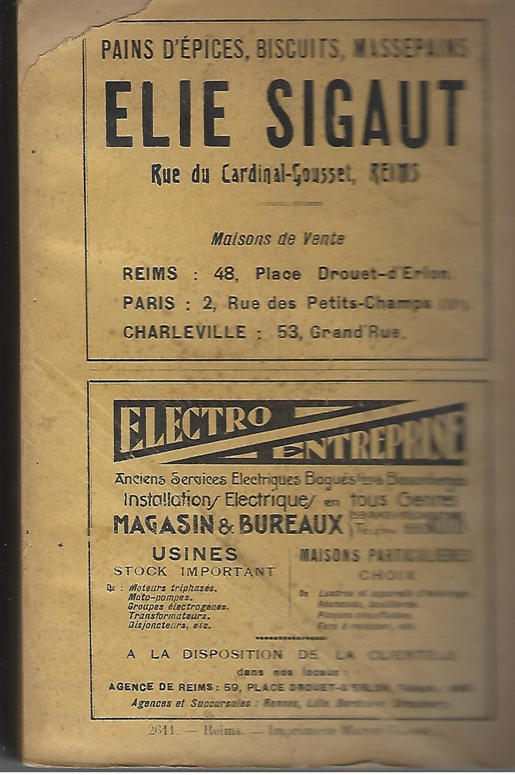 Almanach Matot-braine 1921-marne,aisnes,ardennes-1ere Edition Apres-guerre-dans L'etat - Champagne - Ardenne