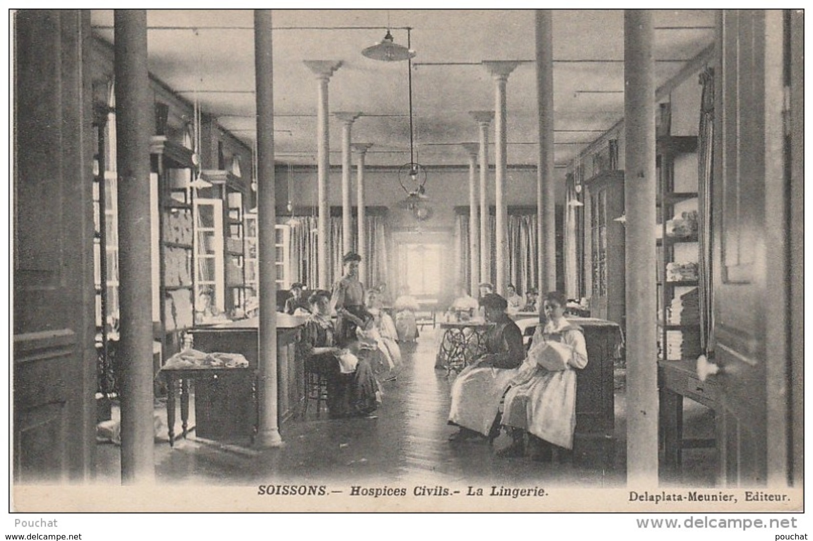 M14- 02) SOISSONS (AISNE)   HOSPICES CIVILS - LA LINGERIE   - (ANIMÉE  - -2 SCANS) - Soissons