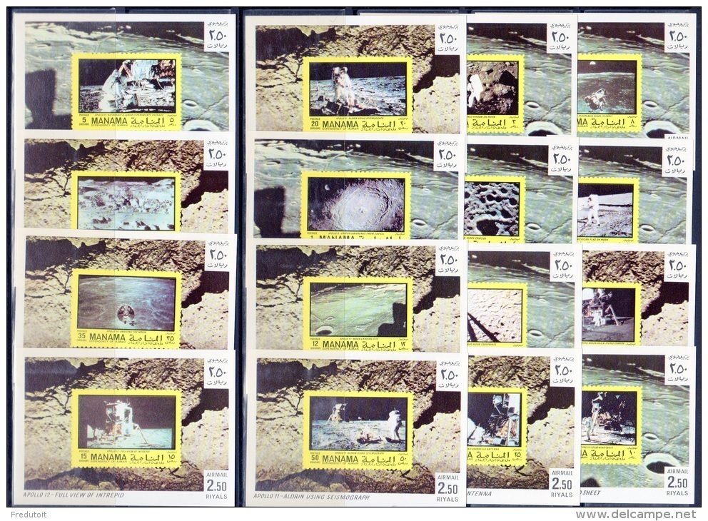 MANAMA -  16 FEUILLETS  **  - ESPACE   (1970)  APOLLO 8 à 11 - Asia