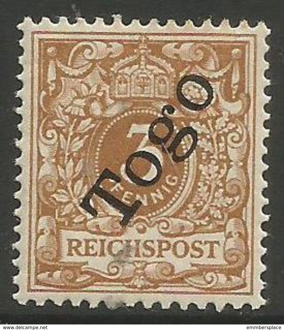 German Togo - 1897 Numeral 3pf  MH *   Sc1a - Togo