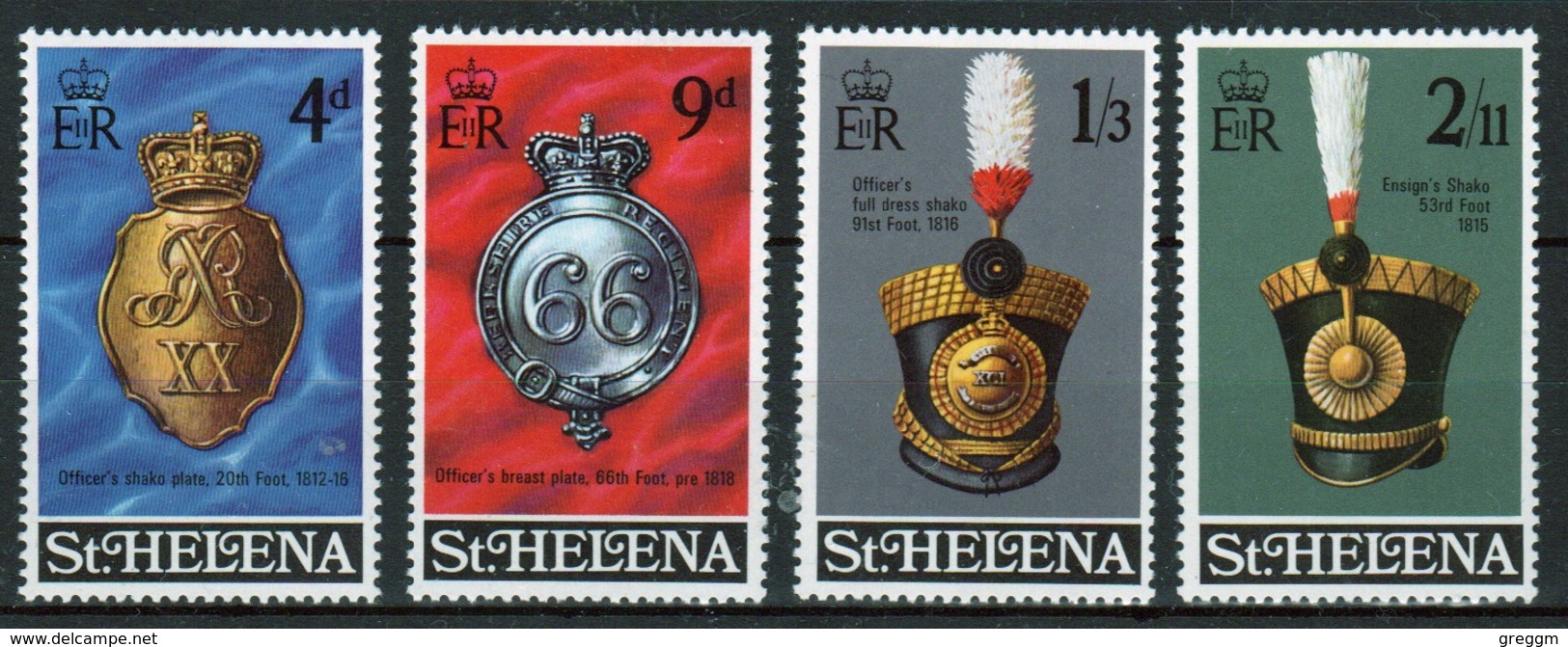 St Helena 1970 Set Of Stamps Showing Military Equipment 1st Issue. - Sainte-Hélène