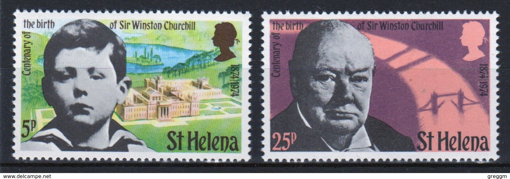 St Helena 1974 Set Of Stamps Celebrating Birth Centenary Of Winston Churchill. - Saint Helena Island