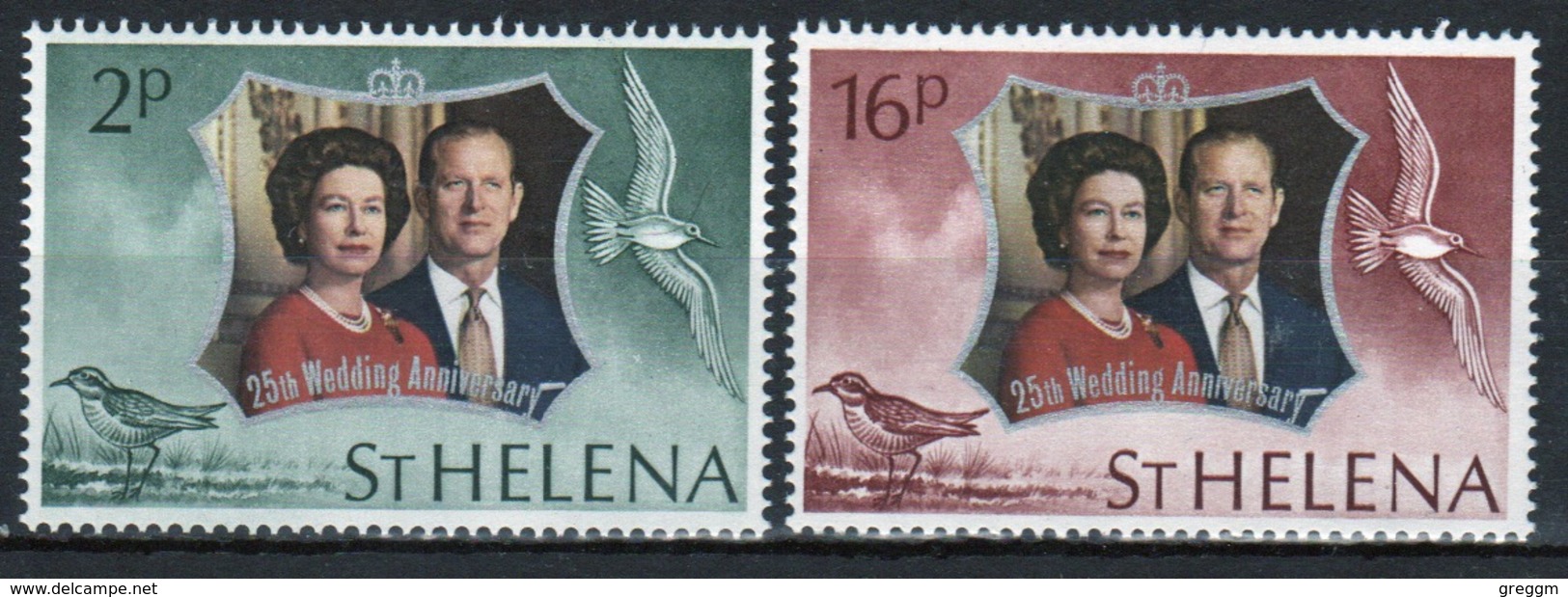 St Helena 1972 Set Of Stamps Celebrating The 25th Wedding Anniversary. - Saint Helena Island