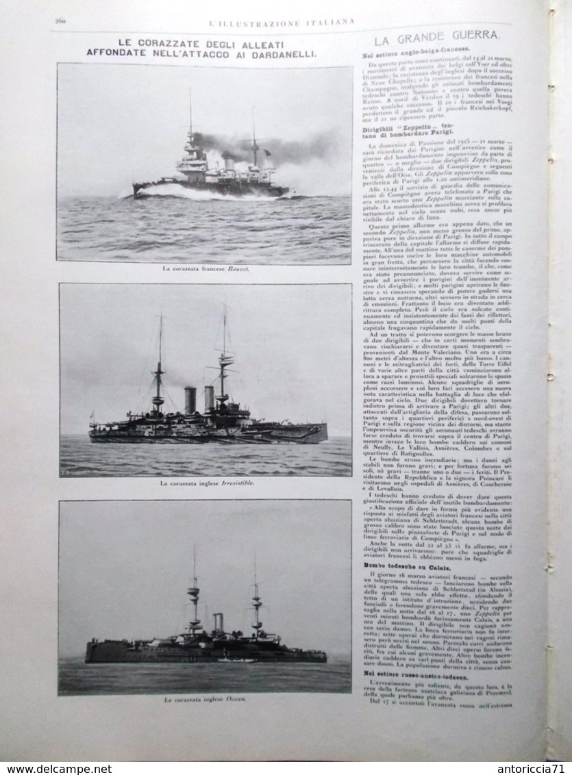 L'illustrazione Italiana 28 Marzo 1915 WW1 Fedra Di D'Annunzio Carpazi Correnti - Guerre 1914-18