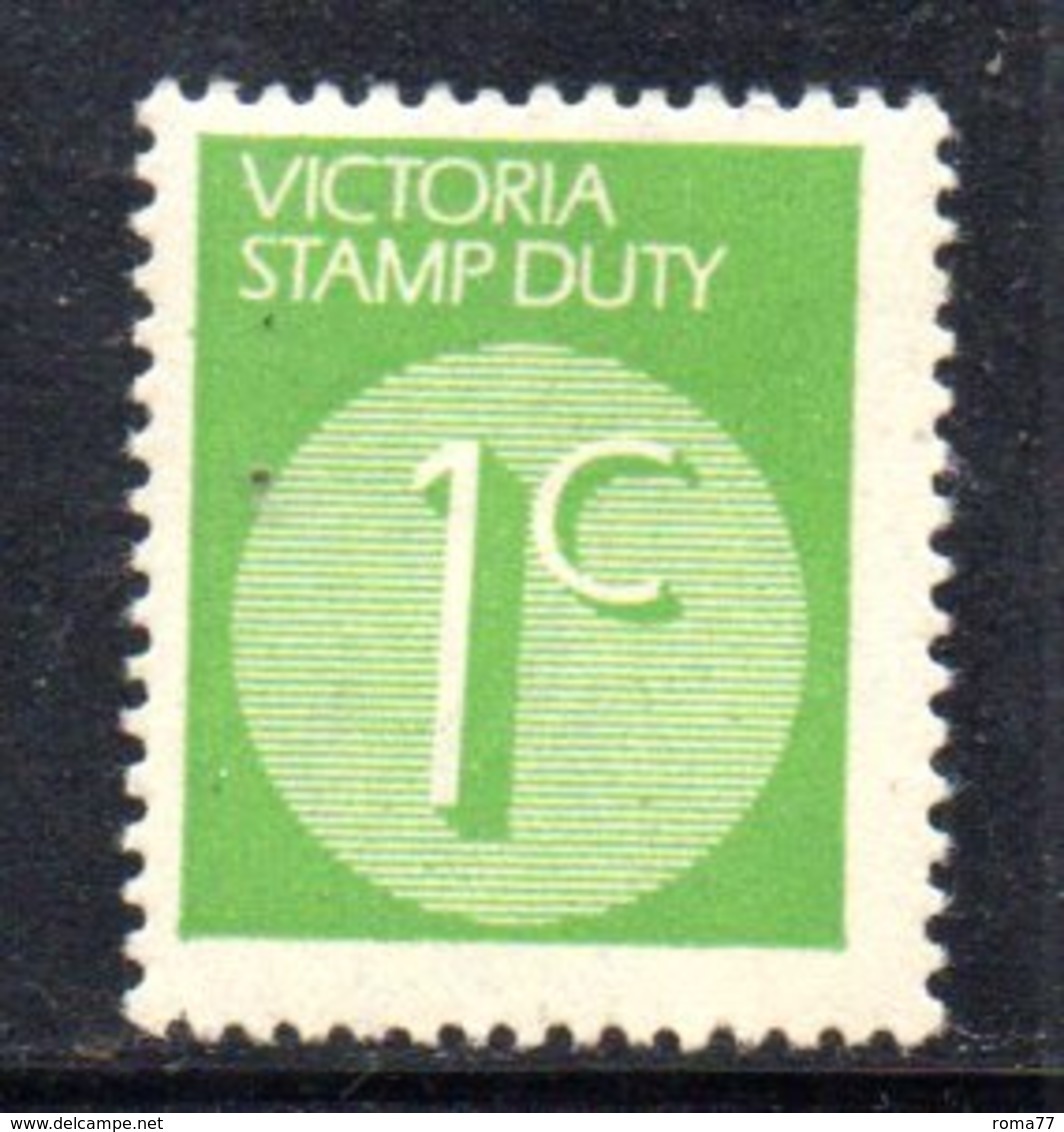 848 490 - VICTORIA , 1 Cent Verde Integro **  STAMP DUTY - Nuovi