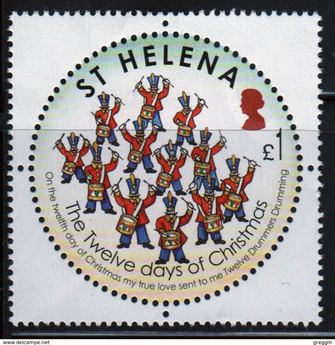 St Helena 2007 Single £1 Stamp From The 12 Days Of Christmas Series. - Saint Helena Island