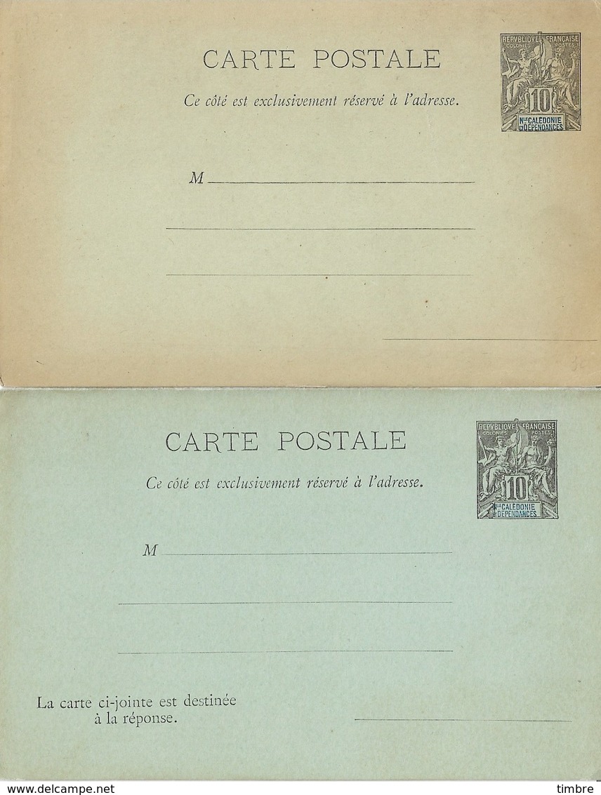 Entier Postal Nouvelle Caledonie 10c Groupe Noir CP Et CPRP - Lettres & Documents