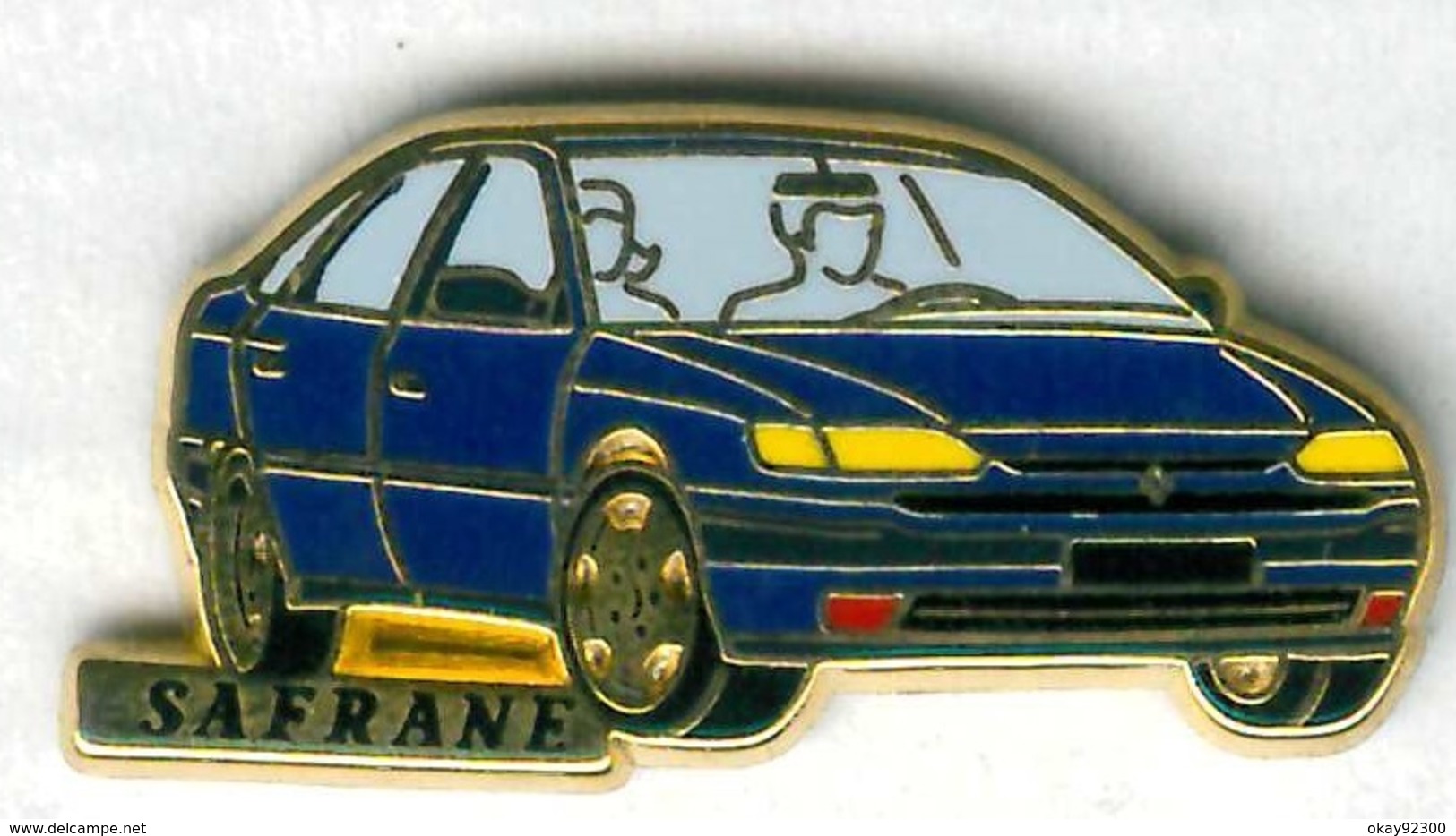 Pin's Arthus Bertrand - Voiture Automobile Renault Safrane Couleur Bleue - Renault