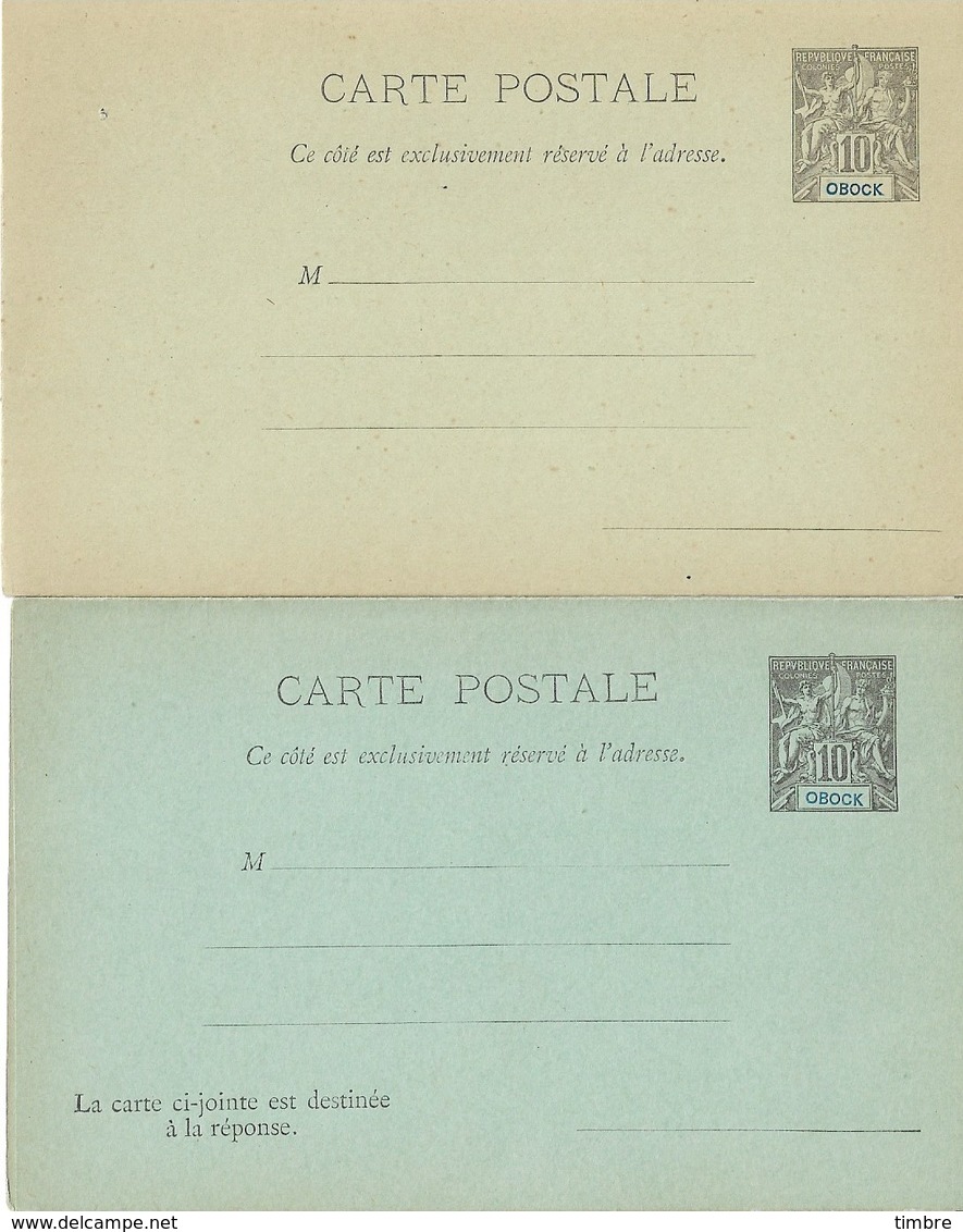 Entier Postal OBOCK Cp Et Cprp - Lettres & Documents