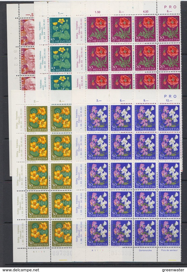 Switzerland 1959 Pro Juventute 5v 20x ** Mnh (43190) - Ongebruikt