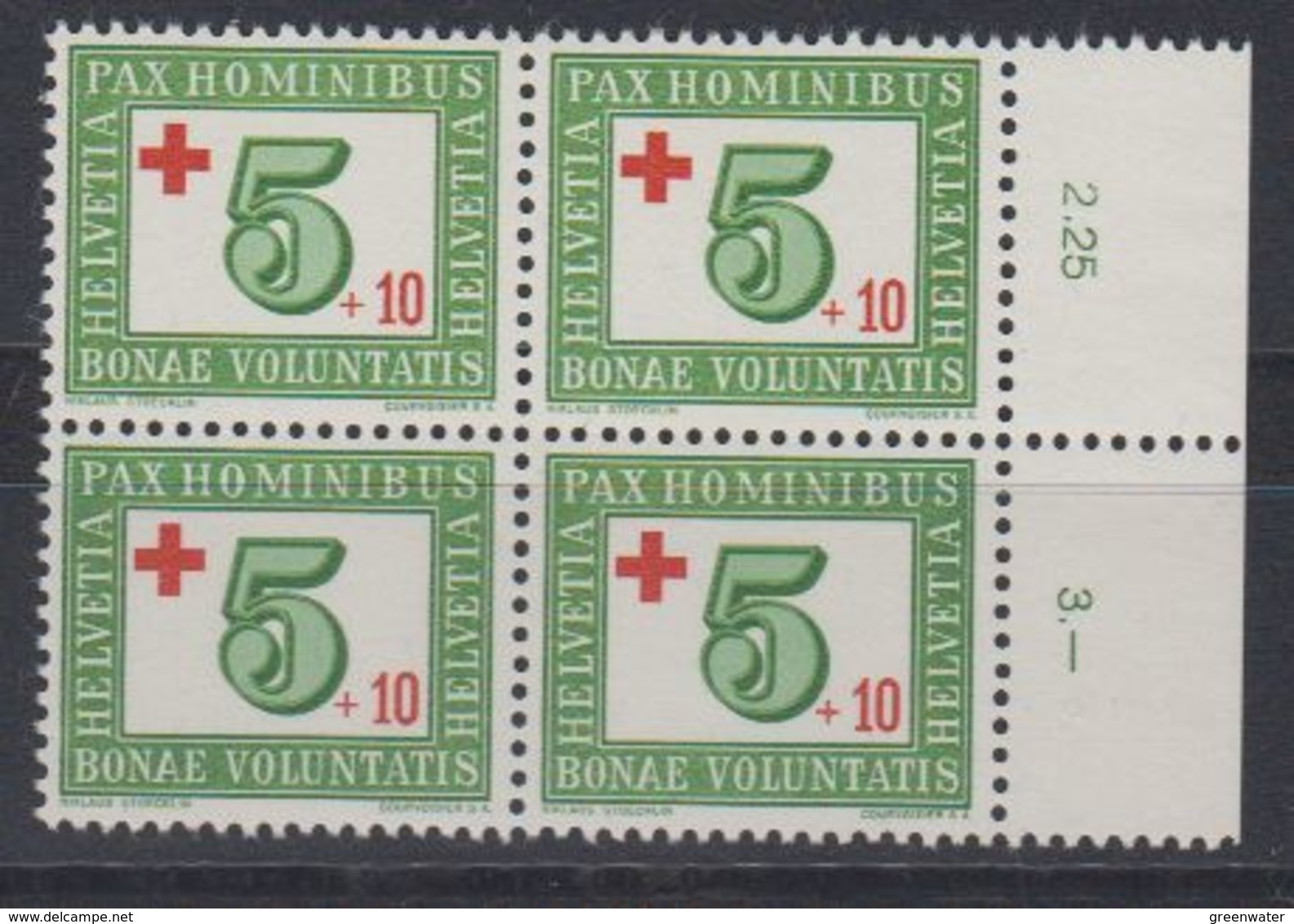 Switzerland 1945 Red Cross 1v Bl Of 4 ** Mnh (43194B) - Ongebruikt