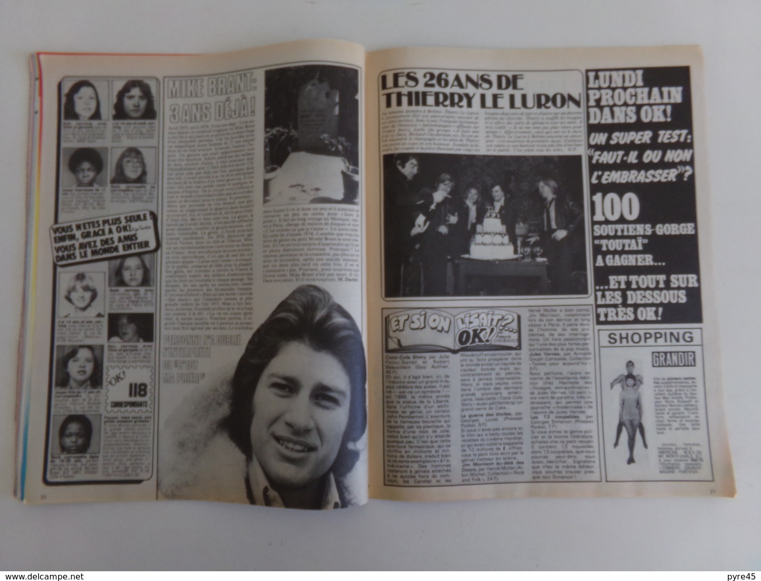 Revue " Ok age tendre " n° 118, 1978, Alain Chamfort, Sheila, Dominique Webb...