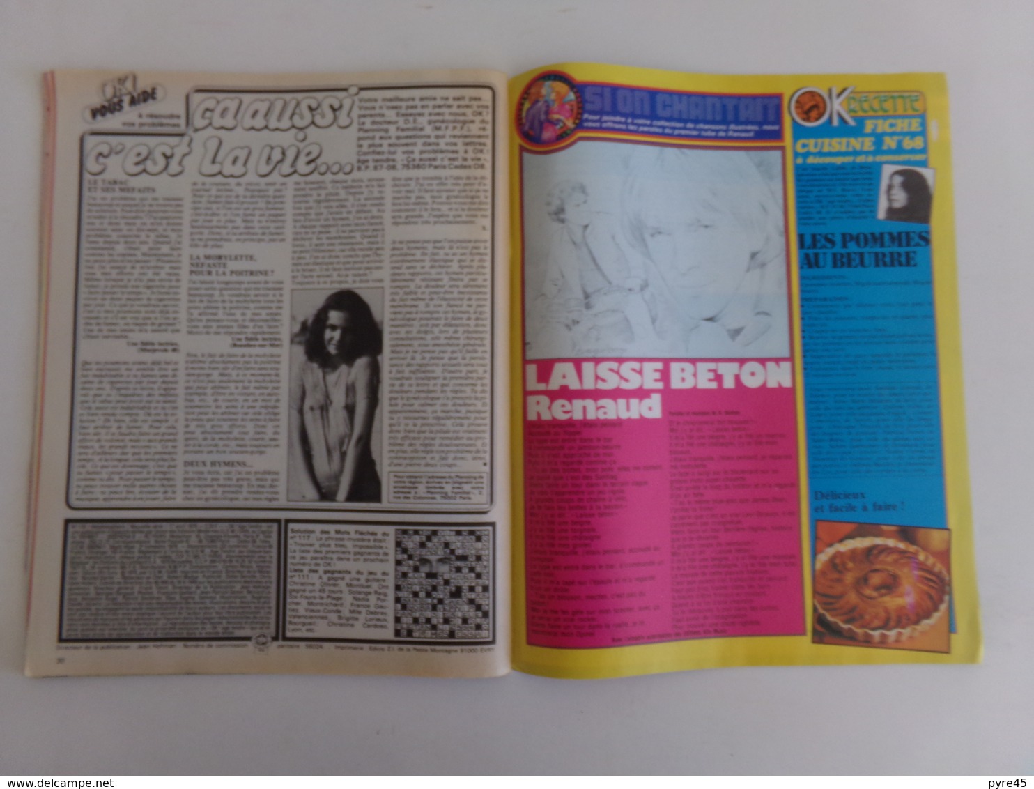 Revue " Ok age tendre " n° 118, 1978, Alain Chamfort, Sheila, Dominique Webb...