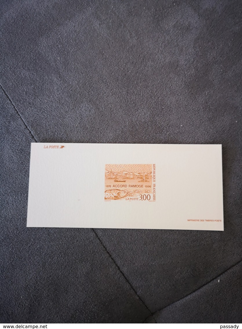 FRANCE FDC GRAVURE épreuve 1er Jour ACCORD RAMOGE 1996 - Collection Timbre Poste - 1990-1999