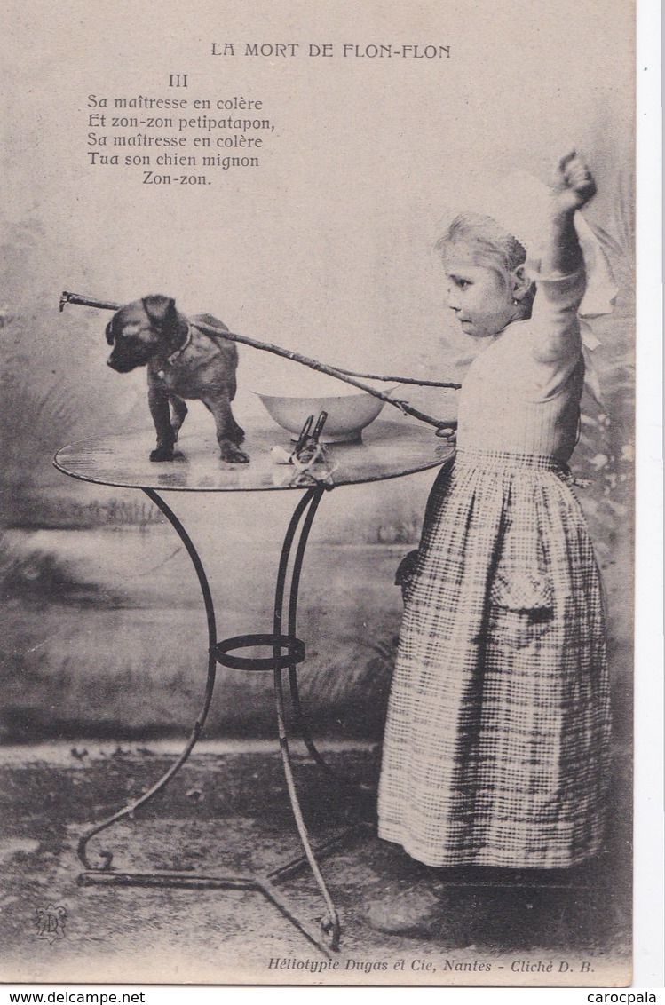 Cartes 1905 Série " La Mort De Flon-flon" : Chien , Cuisine , Fouet ,patisserie,curé - Autres & Non Classés