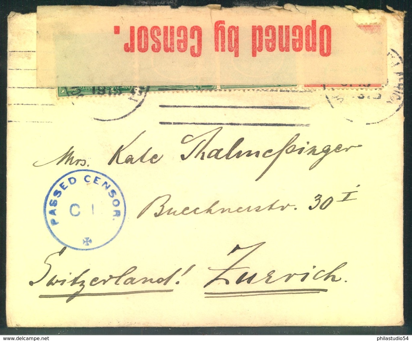 1915, Envelope With CAPETOWN Censor To Switzerland - Cape Of Good Hope (1853-1904)