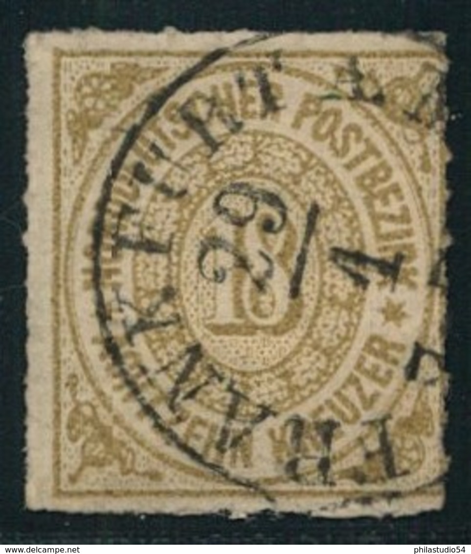 1868, 18 Kreuzer NDP Durchstochen Gestempel FRANKFURT A.M. (Mi-Nr. 11) - Oblitérés