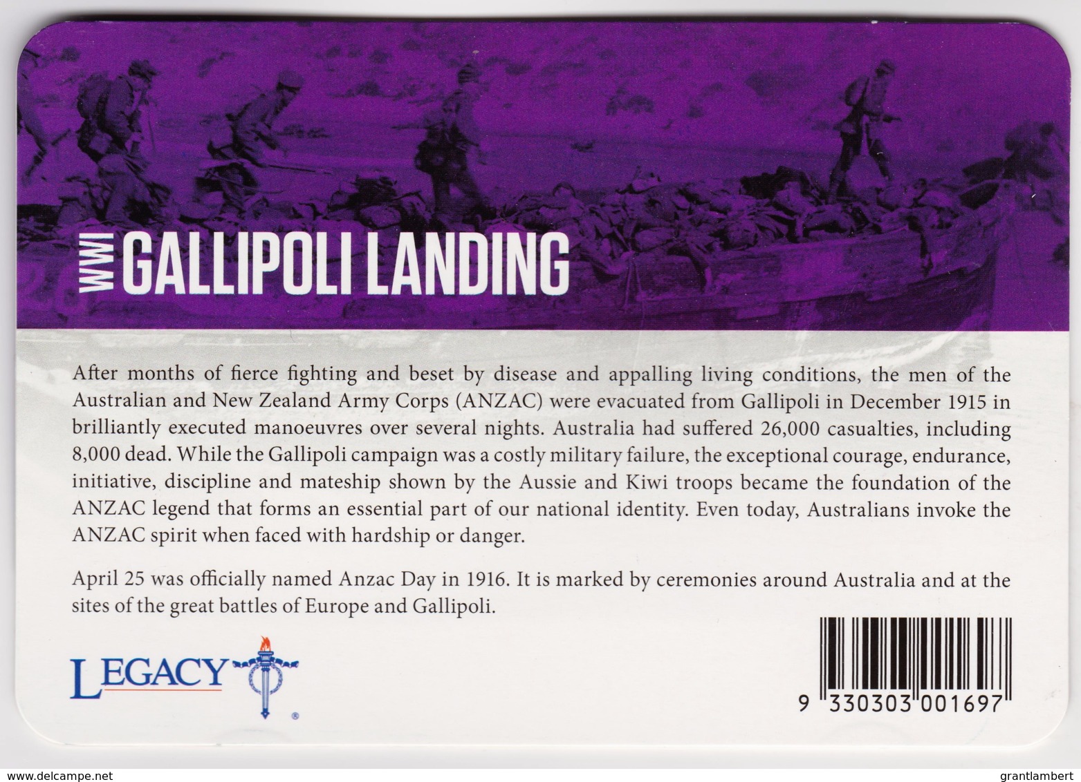 Australia 2015 ANZAC 100 Years - WW1 Gallipoli Landing Uncirculated 20c - Non Classés